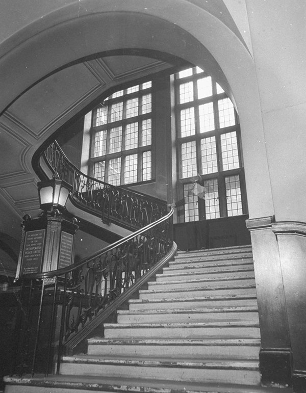 Main staircase in Scotland Yard - Credit: Photo by David E. Scherman/The LIFE Picture Collection via Getty Images